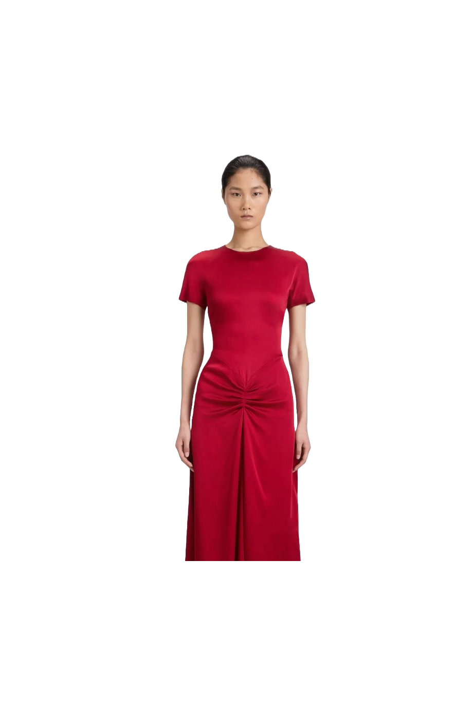 VICTORIA BECKHAM Gathered detail t-shirt satin midi dress - Enny